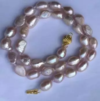 Ожерелье из лавандового барочного светло-розового пресноводного жемчуга диаметром 17 дюймов и диаметром 8-9 мм.