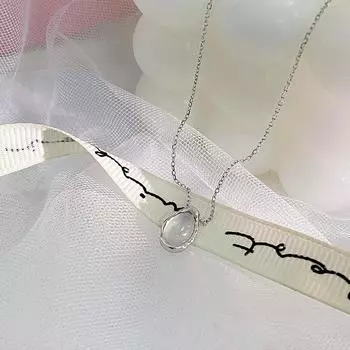 Ожерелье из лавово-белого агата овальной формы, милое и молодежное, небольшой и популярный дизайн, цепочка для воротника