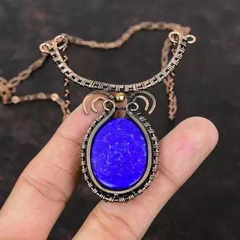 Ожерелье из лазурита, медная проволока, обернутая ювелирными изделиями из драгоценных камней, регулируемое ожерелье, медная проволока, обернутая ожерелье, ювелирные изделия ручной работы, подарок на помолвку