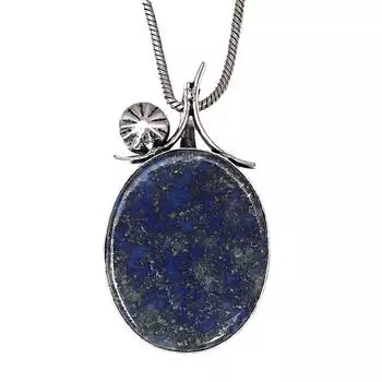 Ожерелье из лазурита, серебряное украшение ручной работы, 1,75 дюйма