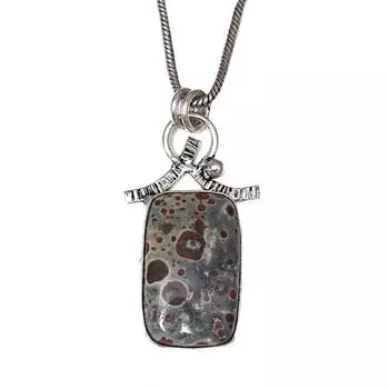 Ожерелье из леопардовой кожи с драгоценными камнями из яшмы ручной работы, ювелирное изделие 1,75 дюйма