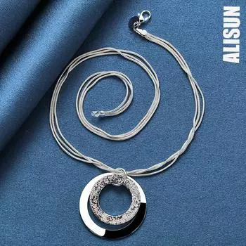 Ожерелье из матового серебра 925 пробы в виде змеиной цепочки в форме буквы О, модные свадебные украшения 45CM