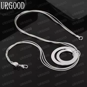 Ожерелье из матового серебра 925 пробы в виде змеиной цепочки в форме буквы О, модные свадебные украшения 45CM