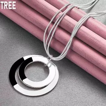 Ожерелье из матового серебра 925 пробы в виде змеиной цепочки в форме буквы О, модные свадебные украшения 45CM