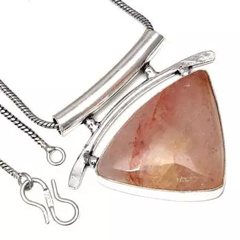 Ожерелье из меди и рутила, драгоценный камень, ручная работа, старинное серебряное украшение 1,5 дюйма