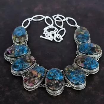 Ожерелье из медного арбуза и турмалина, ожерелье из стерлингового серебра 925 пробы, винтажное ожерелье с драгоценными камнями, регулируемая цепочка, подарки для нее