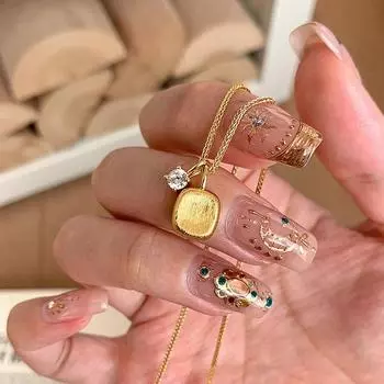 Ожерелье из мелкого сахарного кубика Xiaohongshu, изысканное, простое, с цепочкой на ключицу в виде бобов и роз, двухстороннее ношение