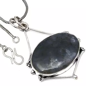 Ожерелье из мохового агата, драгоценный камень, ручная работа, старинные украшения, 2 дюйма