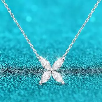 Ожерелье из муассанита 1,2 карата с родиевым покрытием для женщин, подарок на свадьбу, день рождения, подвеска из стерлингового серебра 925 пробы GRA