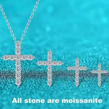 Ожерелье из муассанита 2,5-5 мм с родиевым покрытием для женщин, 100% стерлинговое серебро, роскошные ювелирные изделия, кулон для вечеринки, высокое качество 2.5mm each stone