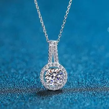 Ожерелье из муассанита 5 карат для женщин, позолоченное 14 карат, ожерелье из стерлингового серебра 925 пробы, лабораторные бриллиантовые ожерелья с сертификатом Gra 45cm