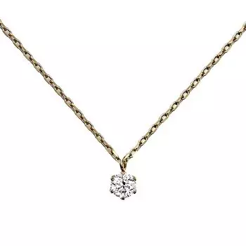 Ожерелье из муассанита для одного куска нержавеющей стали желтого цвета [Diamond Lab] для женщин, камень, 316L, 0,25 карата, золото, аксессуар, [подарочный набор]