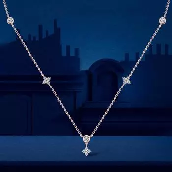 Ожерелье из муассанита с четырьмя листьями розового золота, серебро 925 пробы, желтое/белое золото 18 карат, цепочка-чокер с бриллиантами для женщин, ювелирные изделия