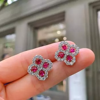 Ожерелье из настоящего золота с медным покрытием, имитация рубина, квадратный браслет, подарок на День матери, цветное сокровище, комплект ювелирных изделий для женщин