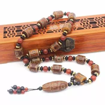 Ожерелье Тибета Назар БОНУС из натурального камня агат