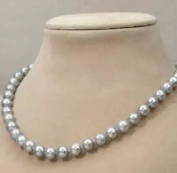 Ожерелье из натурального австралийского серого жемчуга южного моря 10-11 мм