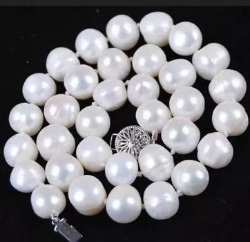 Ожерелье из натурального белого культивированного жемчуга толщиной 9–10 мм 18 дюймов