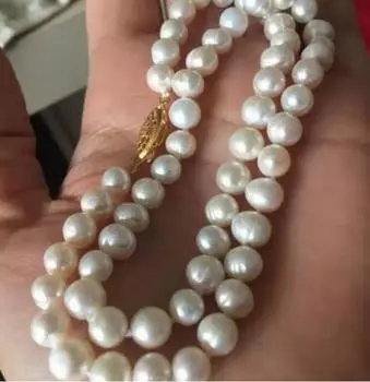 Ожерелье из натурального белого культивированного жемчуга диаметром 6–7 мм, 18 дюймов