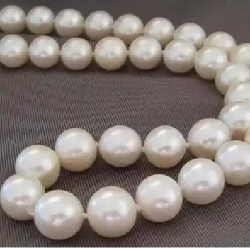Ожерелье из натурального белого жемчуга Южного моря диаметром 9–10 мм, 18 дюймов.