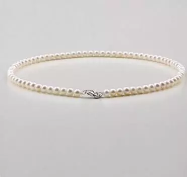 Ожерелье из натурального белого жемчуга 5-6 мм 18 дюймов