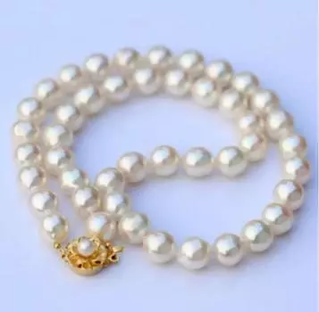 Ожерелье из натурального белого жемчуга 10-11 мм