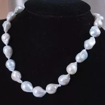 Ожерелье из натурального белого жемчуга в стиле южного барокко 18 дюймов