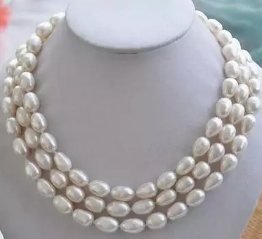 Ожерелье из натурального белого жемчуга Южного моря в стиле барокко, 10-11 мм, 50 дюймов