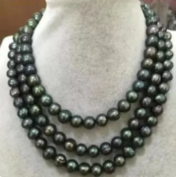 ОЖЕРЕЛЬЕ ИЗ НАТУРАЛЬНОГО ЧЕРНОГО ЖЕМЧУГА ЮЖНОГО МОРЯ 50 8-9 ММ