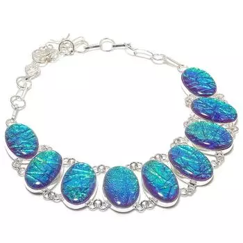 Ожерелье из натурального фиолетового триплетного опала из стерлингового серебра 925 пробы 18 дюймов i6e69