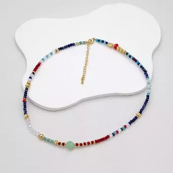 Ожерелье из натурального камня и кристаллов в стиле Дуньхуан