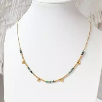 Ожерелье из натурального камня с бусинами, ретро-цепочка высокого класса для универсальной ниши на ключицу