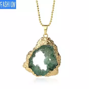 Ожерелье из натурального камня с хрусталем и бутоном, женское ажурное индивидуальное ожерелье с кристаллами и геометрическим кулоном чёрный