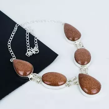 Ожерелье из натурального красного солнечного камня ручной работы из стерлингового серебра 925 пробы, серебряное ожерелье из красного солнечного камня для жены, ожерелье унисекс, подарок на день рождения 20 красный