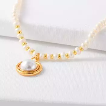 Ожерелье из натурального пресноводного жемчуга в стиле французской Хепберн для женщин, которое может превратиться в элегантную цепочку на ключицу из легкого и чувственного материала в стиле ретро
