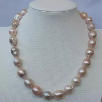 Ожерелье из натурального розового жемчуга с ядрами Flameball