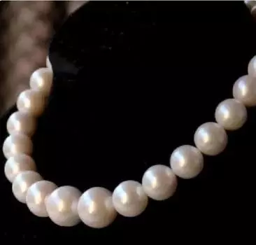 Ожерелье из натурального таитянского белого жемчуга Южного моря диаметром 10-11 мм длиной 18 дюймов