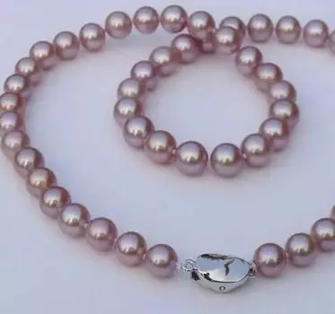 Ожерелье из натурального жемчуга лавандового цвета Южного моря 10-11 мм, 18 дюймов