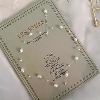 Ожерелье из натурального жемчуга в стиле барокко, стерлинговое серебро 925 пробы, аксессуары, ювелирные изделия, подарки для женщин 40cm белый