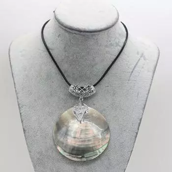 Ожерелье из натуральной ракушки с круглым кулоном из кожаного шнура диаметром 2 мм, подвески для элегантных женщин, романтический подарок для влюбленных 55cm