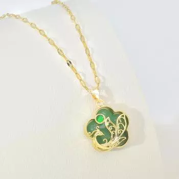 Ожерелье из нефрита Хэтянь с фениксом, женское, придворный этнический стиль, ретро, универсальный кулон с темпераментом, изысканные украшения