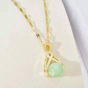 Ожерелье из нефрита «Хетянь» в виде сумки для денег для женщин и мужчин в стиле ретро, темпераментная универсальная цепочка на ключицу