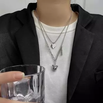 Ожерелье из нержавеющей стали 316L, сексуальное многослойное ожерелье с сердцем любви, многофункциональное женское ожерелье, ювелирное изделие, подарок