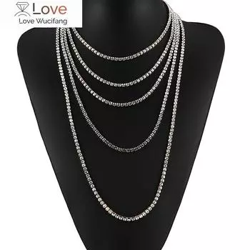 Ожерелье из нержавеющей стали 4 мм, теннисная цепь, мужское хип-хоп ожерелье, колье с кристаллами и цирконами для женщин, готические украшения 18inch Necklace