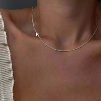 Ожерелье из нержавеющей стали для женщин с подвеской в виде заглавной буквы алфавита AZ, ожерелье, колье, модные ювелирные изделия, подарок