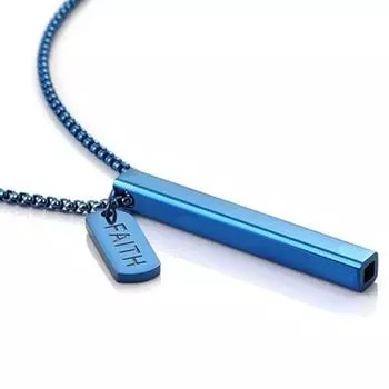 Ожерелье из нержавеющей стали Mindful Anapana для дыхания, облегчение тревоги, ожерелье Daliy Wear синий