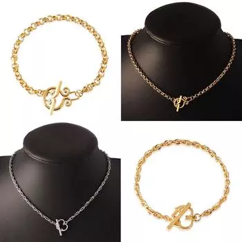 Ожерелье из нержавеющей стали OT с пряжкой, колье в стиле хип-хоп, толстая цепочка, ожерелья для женщин и мужчин, ожерелье из бисера, массивное колье, ювелирные изделия