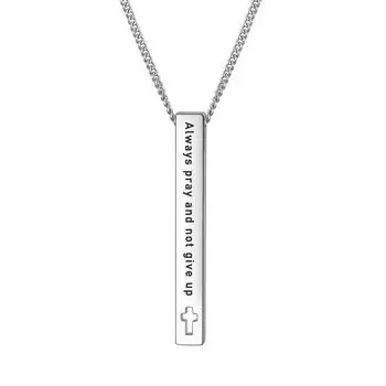 Ожерелье из нержавеющей стали с библейской полосой из титановой стали, религиозный подарок на день рождения
