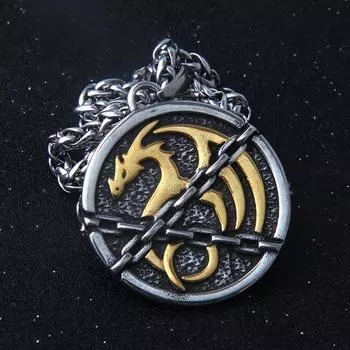 Ожерелье из нержавеющей стали с драконом викингов - скандинавский мифический кулон с скандинавскими рунами для средневековых ювелирных изделий в подарок мужчинам и женщинам