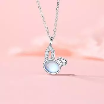 Ожерелье из нержавеющей стали с кроликом, женская легкая роскошная микро-инкрустированная цирконием цепочка на ключицу