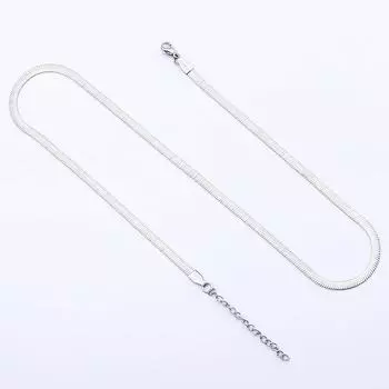 Ожерелье из нержавеющей стали с лезвием, простое и стильное, плоское ожерелье из змеиной кости 2.0 (width) MM * 40 + 5 (length) CM